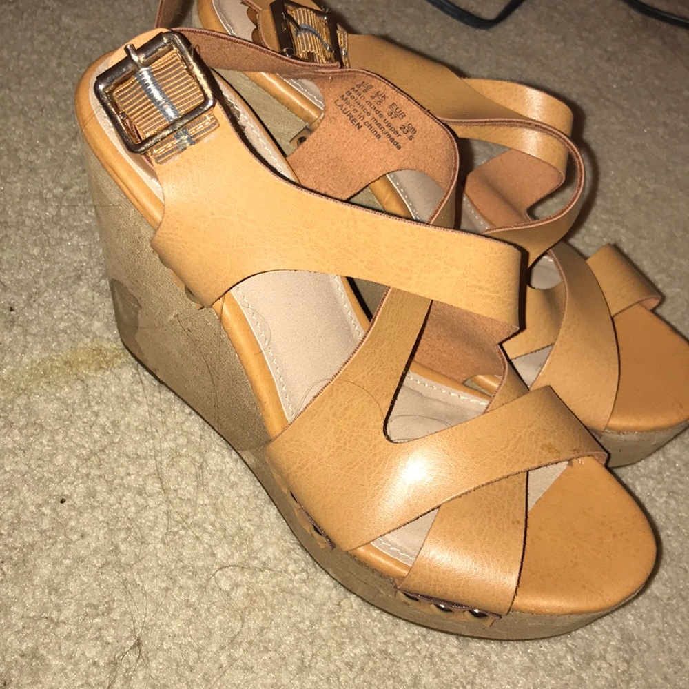 Fergalicious tan wedges